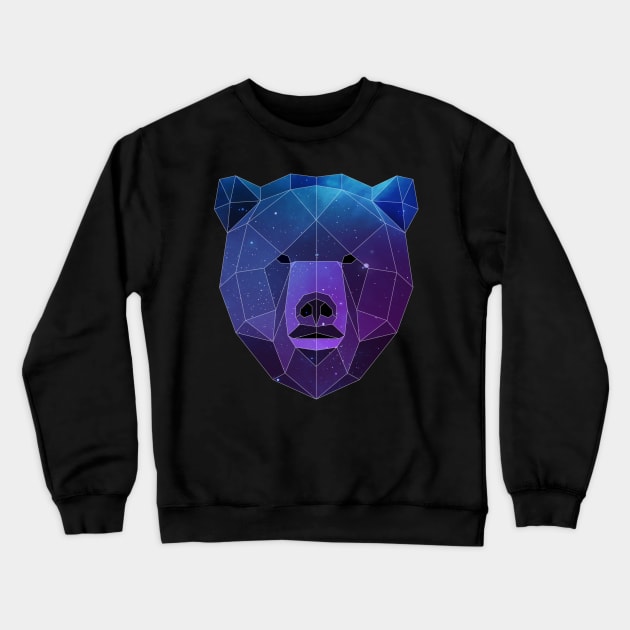 Galaxy Bear Geometric Animal Crewneck Sweatshirt by Jay Diloy